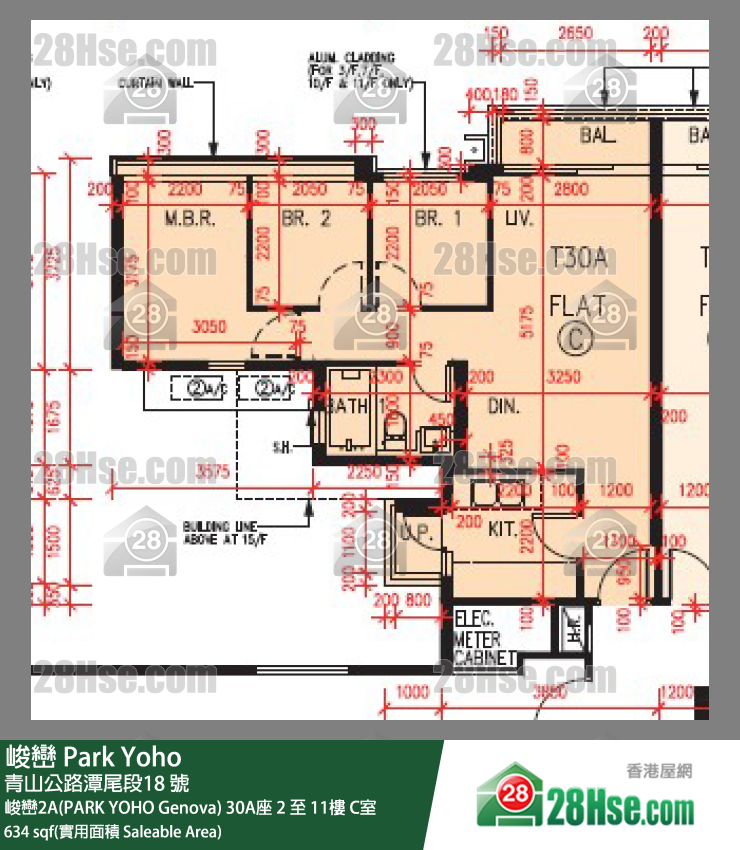 峻巒 峻巒2A(PARK YOHO Genova)30A座10樓 C室 平面圖