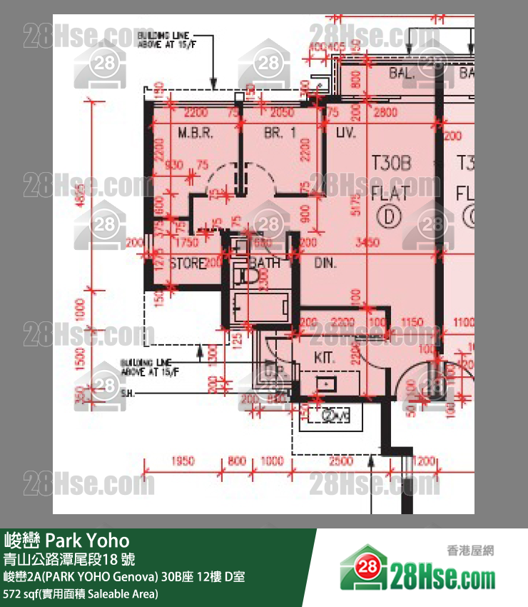 峻巒 峻巒2A(PARK YOHO Genova)30B座12樓 D室 平面圖