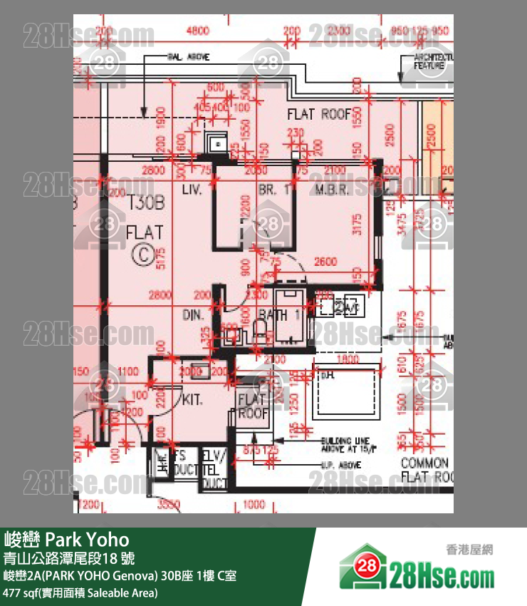 峻巒 峻巒2A(PARK YOHO Genova) 30B座 1樓 C室 平面圖
