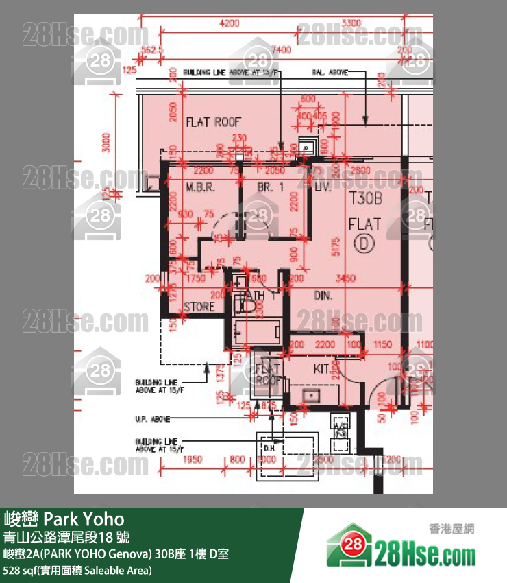 峻巒 峻巒2A(PARK YOHO Genova) 30B座 1樓 D室 平面圖