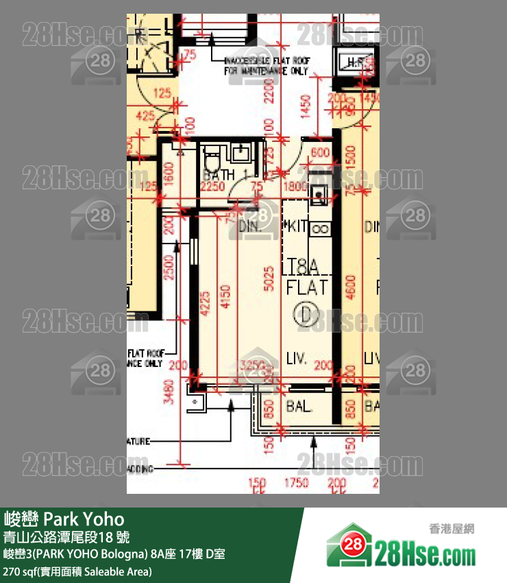 峻巒 峻巒3(PARK YOHO Bologna)8A座17樓 D室 平面圖