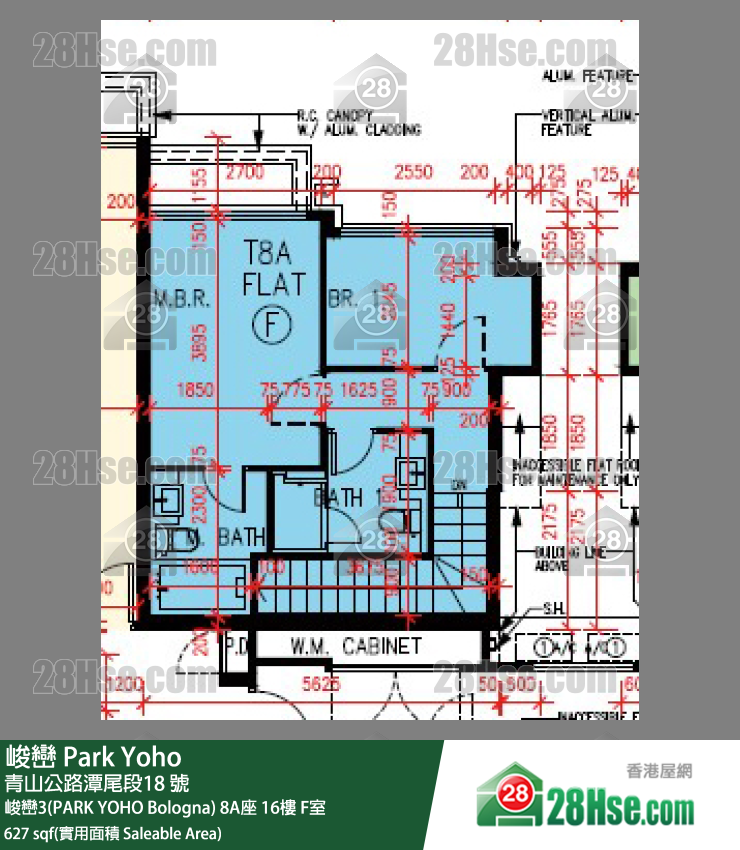峻巒 峻巒3(PARK YOHO Bologna)8A座16樓 F室 平面圖