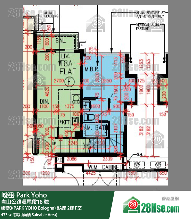 峻巒 峻巒3(PARK YOHO Bologna)8A座2樓 F室 平面圖