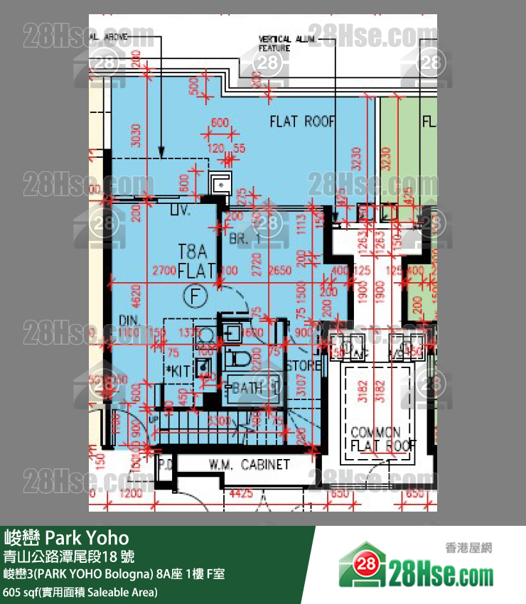 峻巒 峻巒3(PARK YOHO Bologna)8A座1樓 F室 平面圖