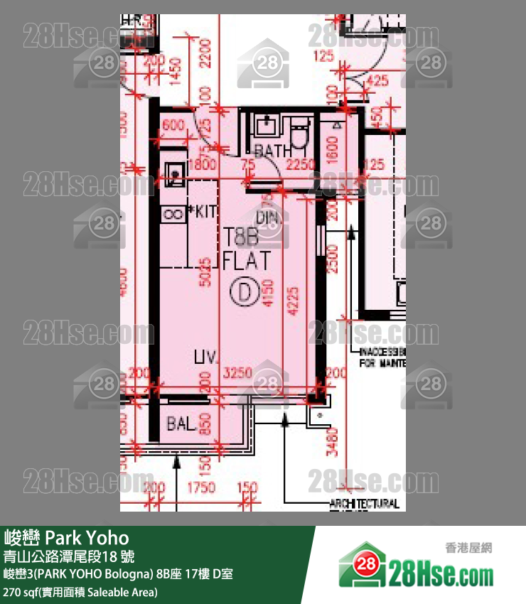 峻峦 峻峦3(PARK YOHO Bologna)8B座17楼 D室 平面图