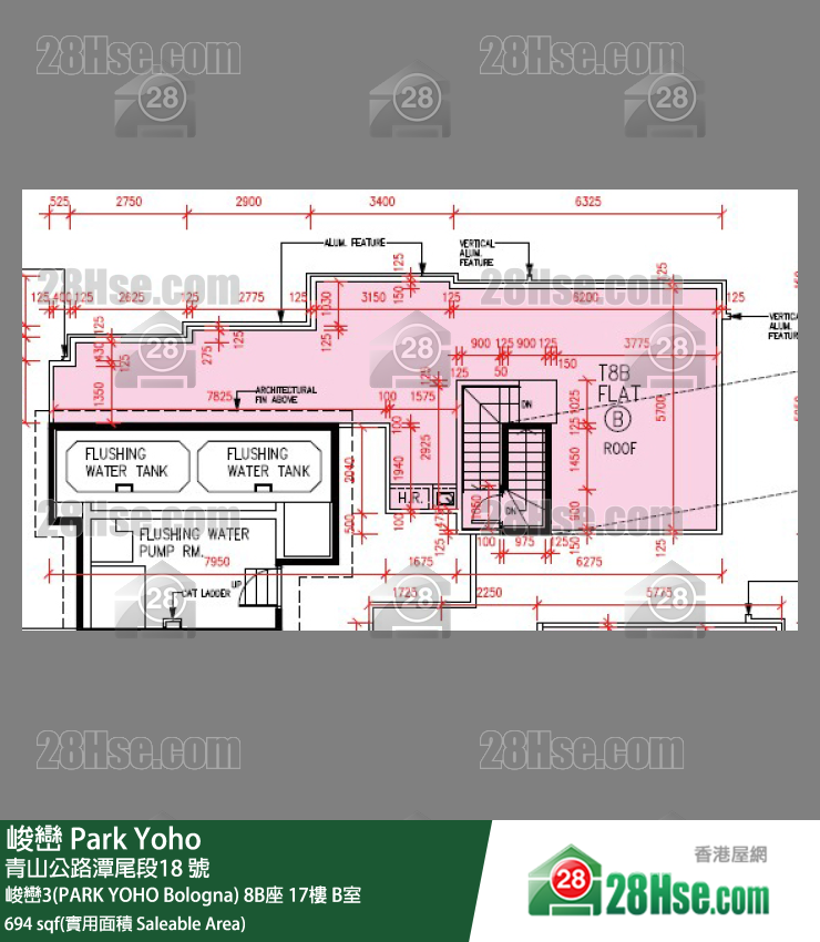 峻峦 峻峦3(PARK YOHO Bologna)8B座17楼 B室 平面图