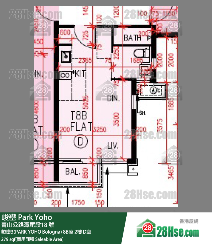 峻峦 峻峦3(PARK YOHO Bologna)8B座2楼 D室 平面图