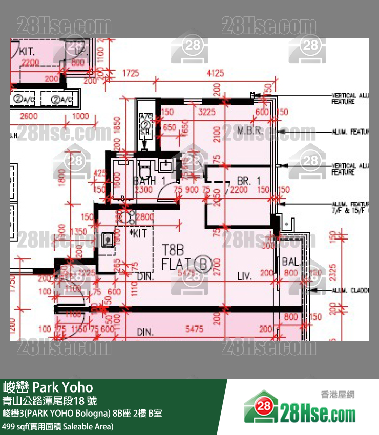 峻峦 峻峦3(PARK YOHO Bologna)8B座2楼 B室 平面图