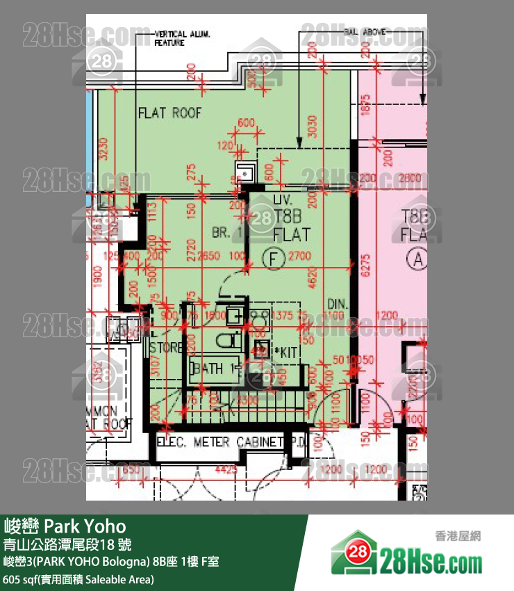 峻峦 峻峦3(PARK YOHO Bologna)8B座1楼 F室 平面图