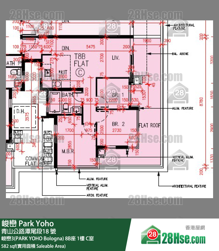 峻峦 峻峦3(PARK YOHO Bologna)8B座1楼 C室 平面图