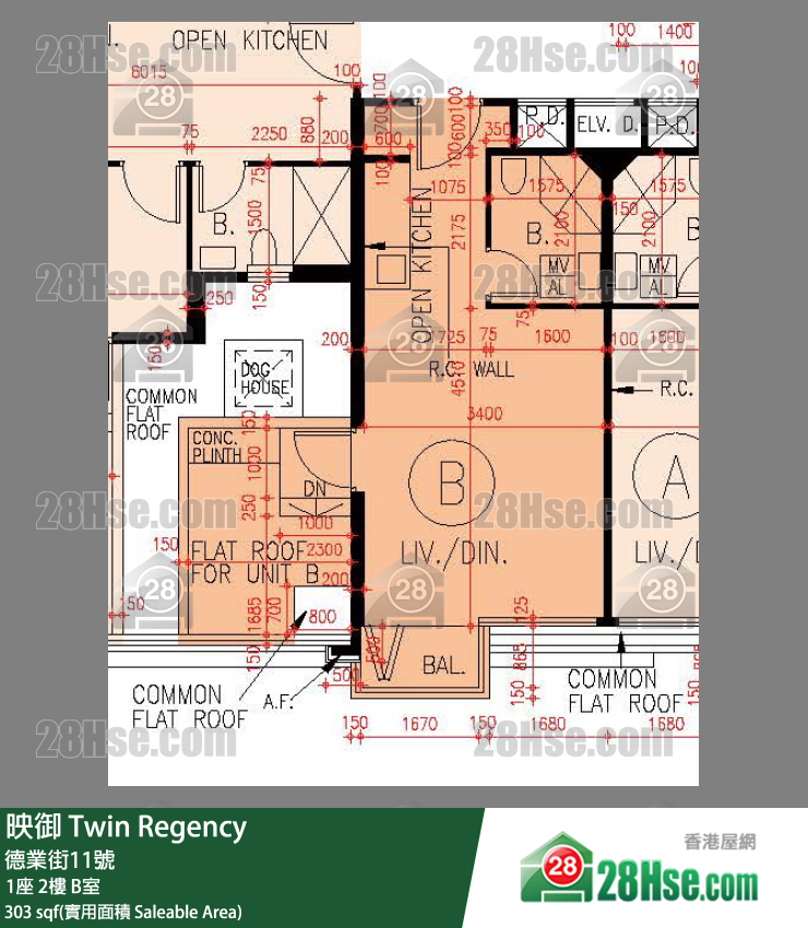 映御 1座 2樓 B室 平面圖