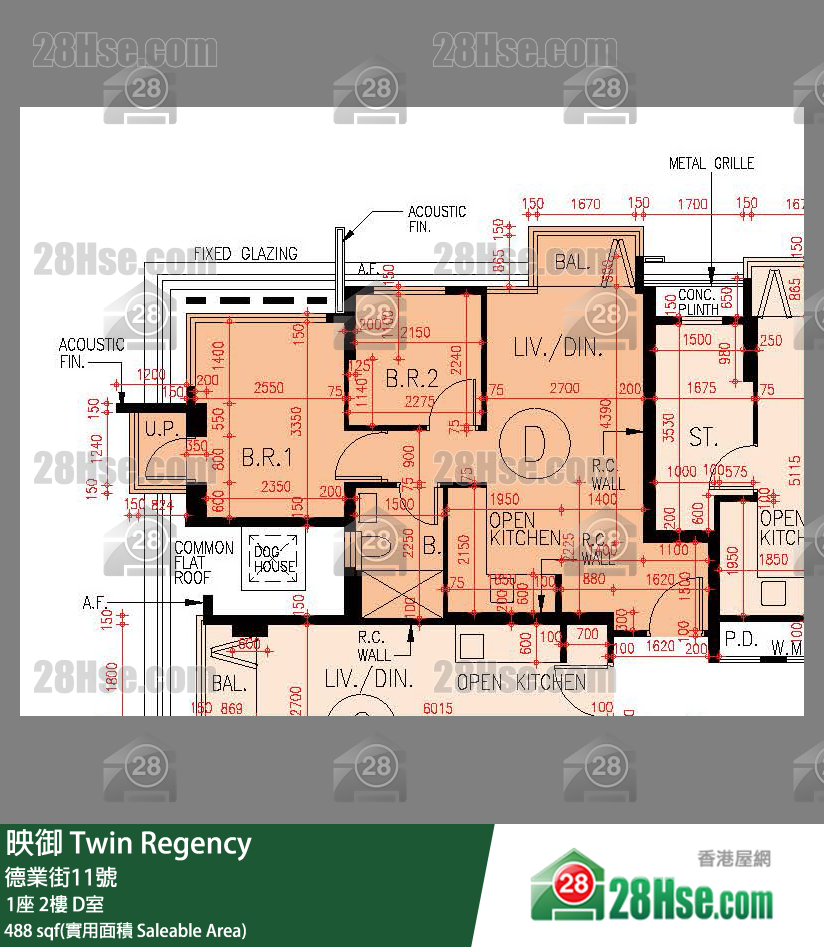 映御 1座 2樓 D室 平面圖