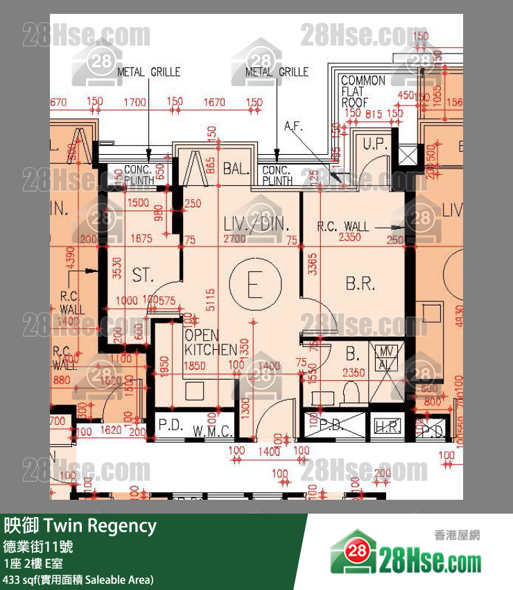 映御 1座2樓 E室 平面圖
