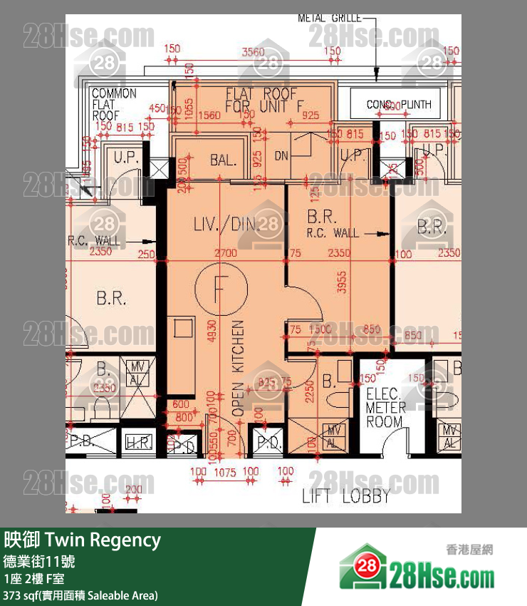 映御 1座2樓 F室 平面圖