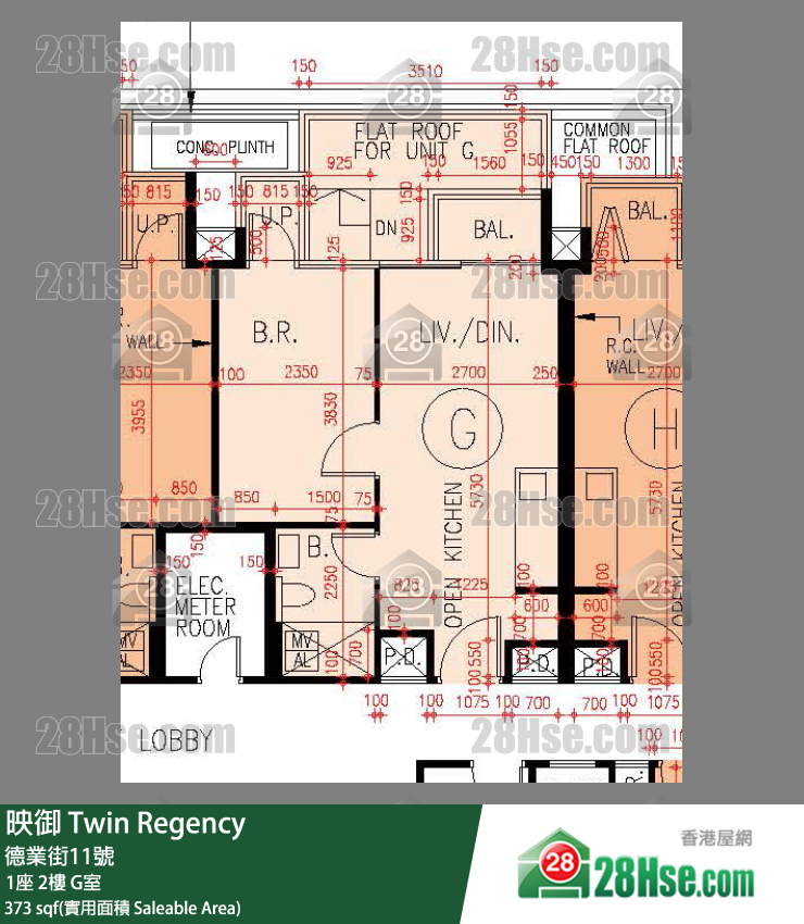 映御 1座2樓 G室 平面圖