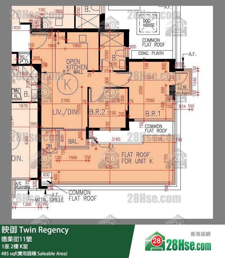 映御 1座2樓 K室 平面圖