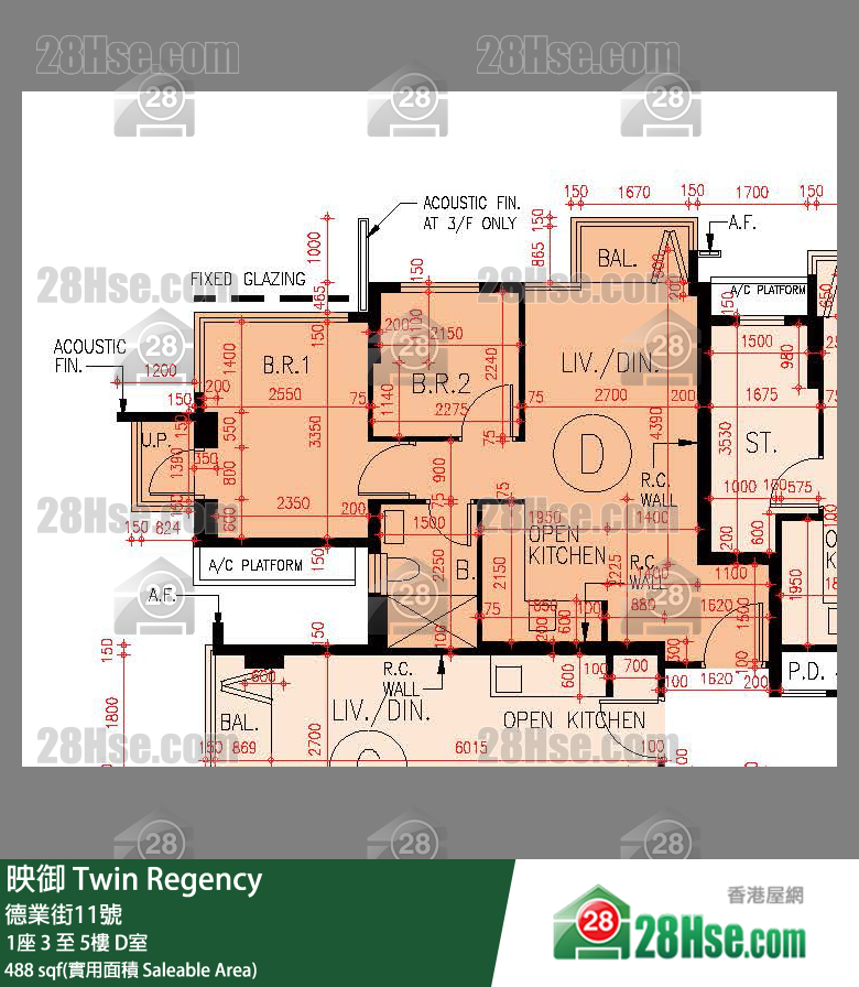 映御 1座 3樓 D室 平面圖
