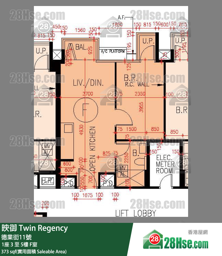 映御 1座 3樓 F室 平面圖