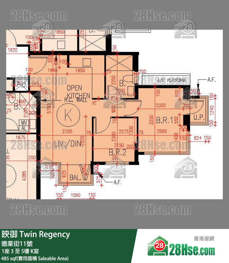 映御 1座 5樓 K室 平面圖