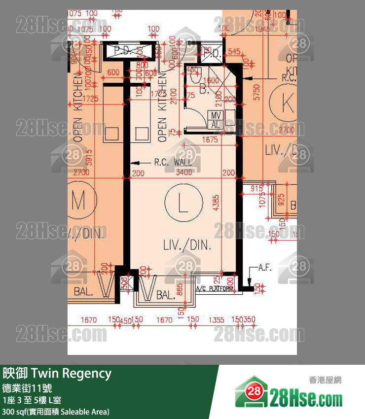 映御 1座3樓 L室 平面圖