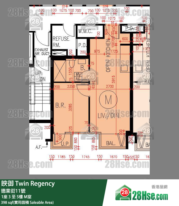 映御 1座 5樓 M室 平面圖