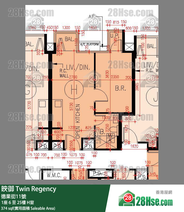 映御 单位平面图(由 28Hse 提供)