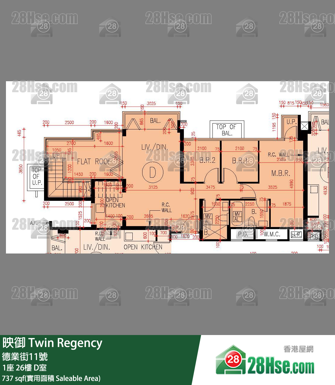 映御 1座 26楼 D室 平面图