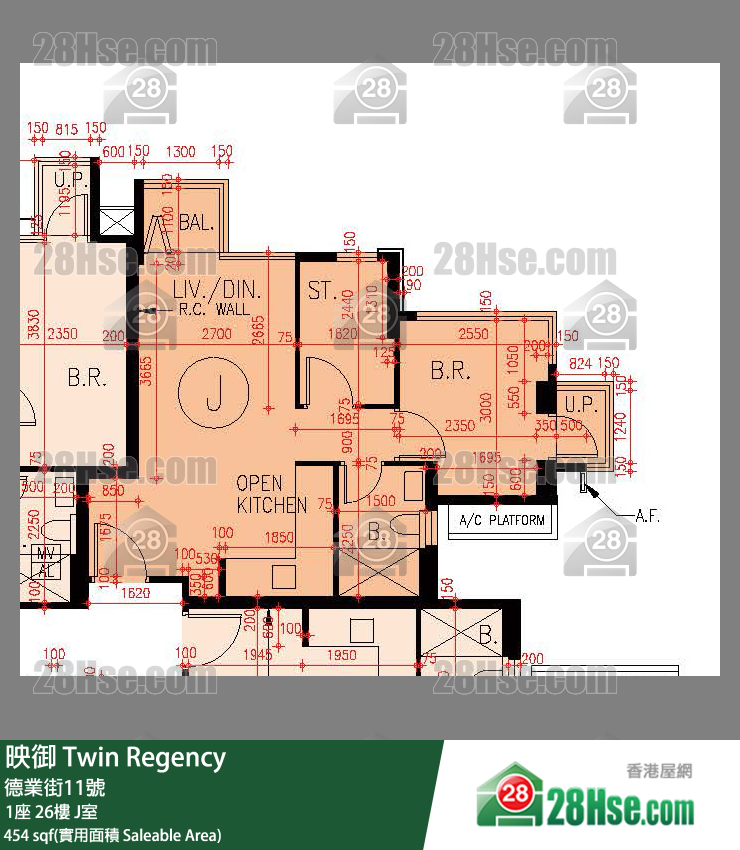 映御 1座 26樓 J室 平面圖