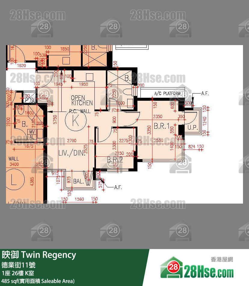 映御 1座 26楼 K室 平面图