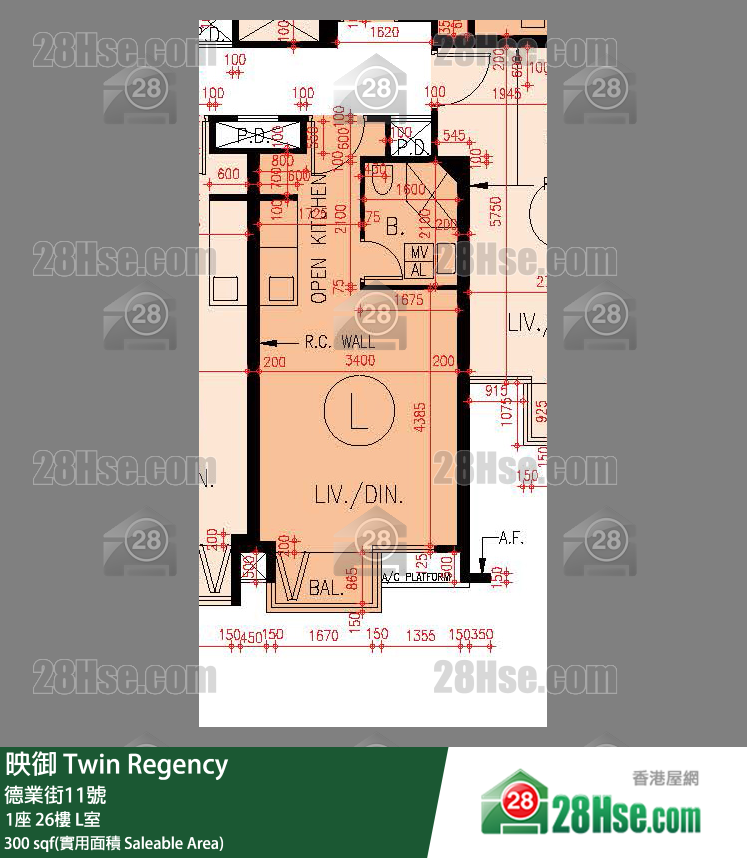 映御 1座 26樓 L室 平面圖