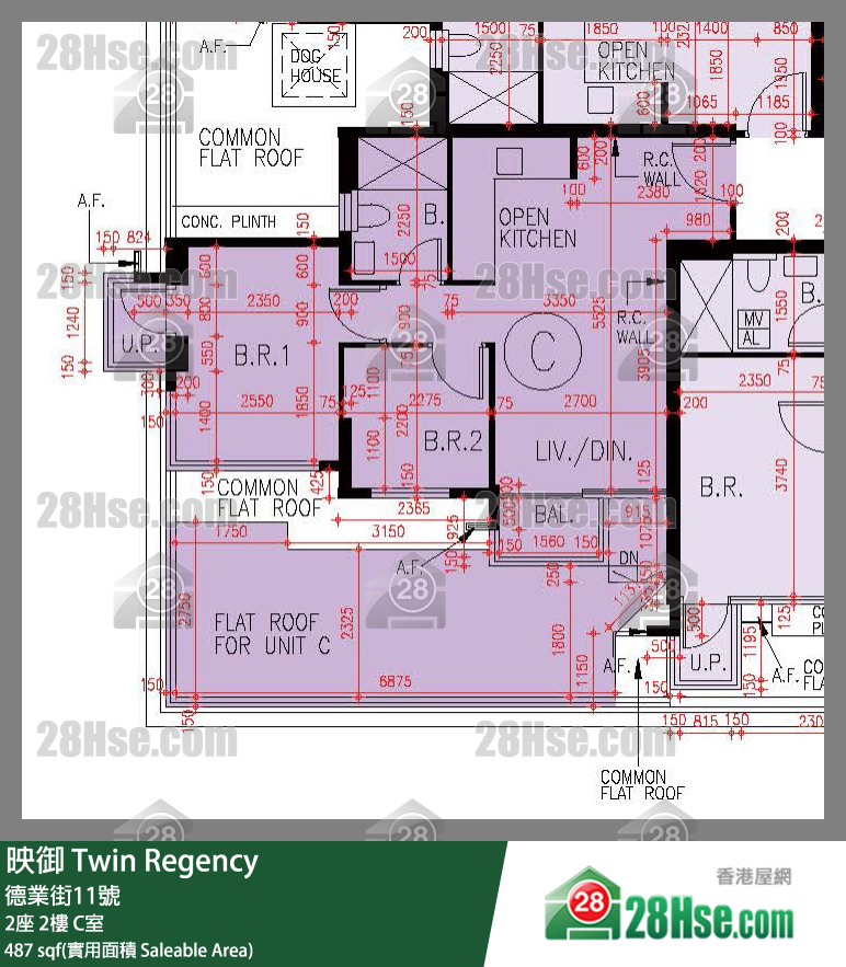 映御 2座2楼 C室 平面图