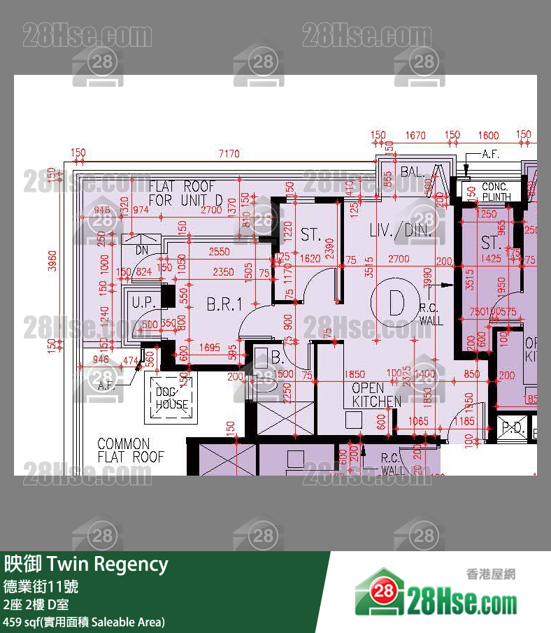 映御 2座2楼 D室 平面图