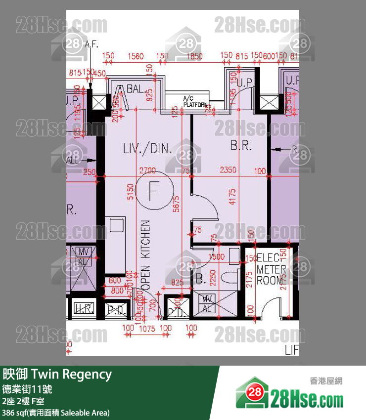映御 2座2樓 F室 平面圖