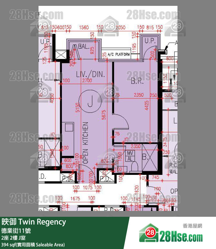 映御 2座 2楼 J室 平面图