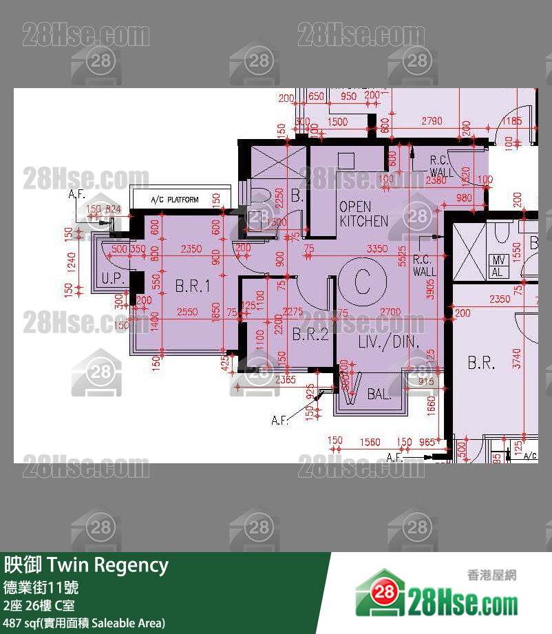 映御 2座 26樓 C室 平面圖