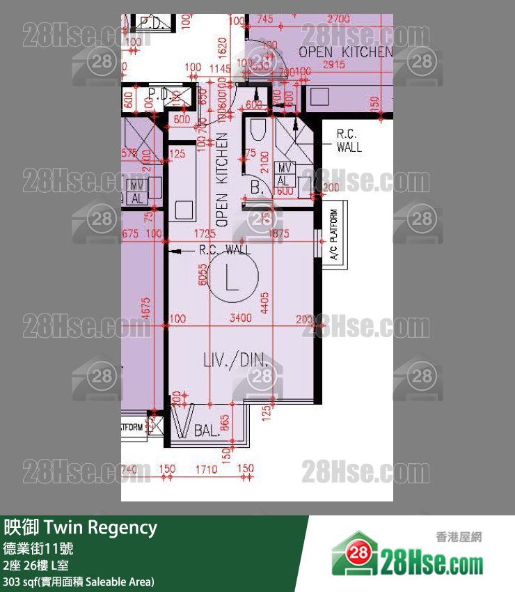 映御 2座 26樓 L室 平面圖