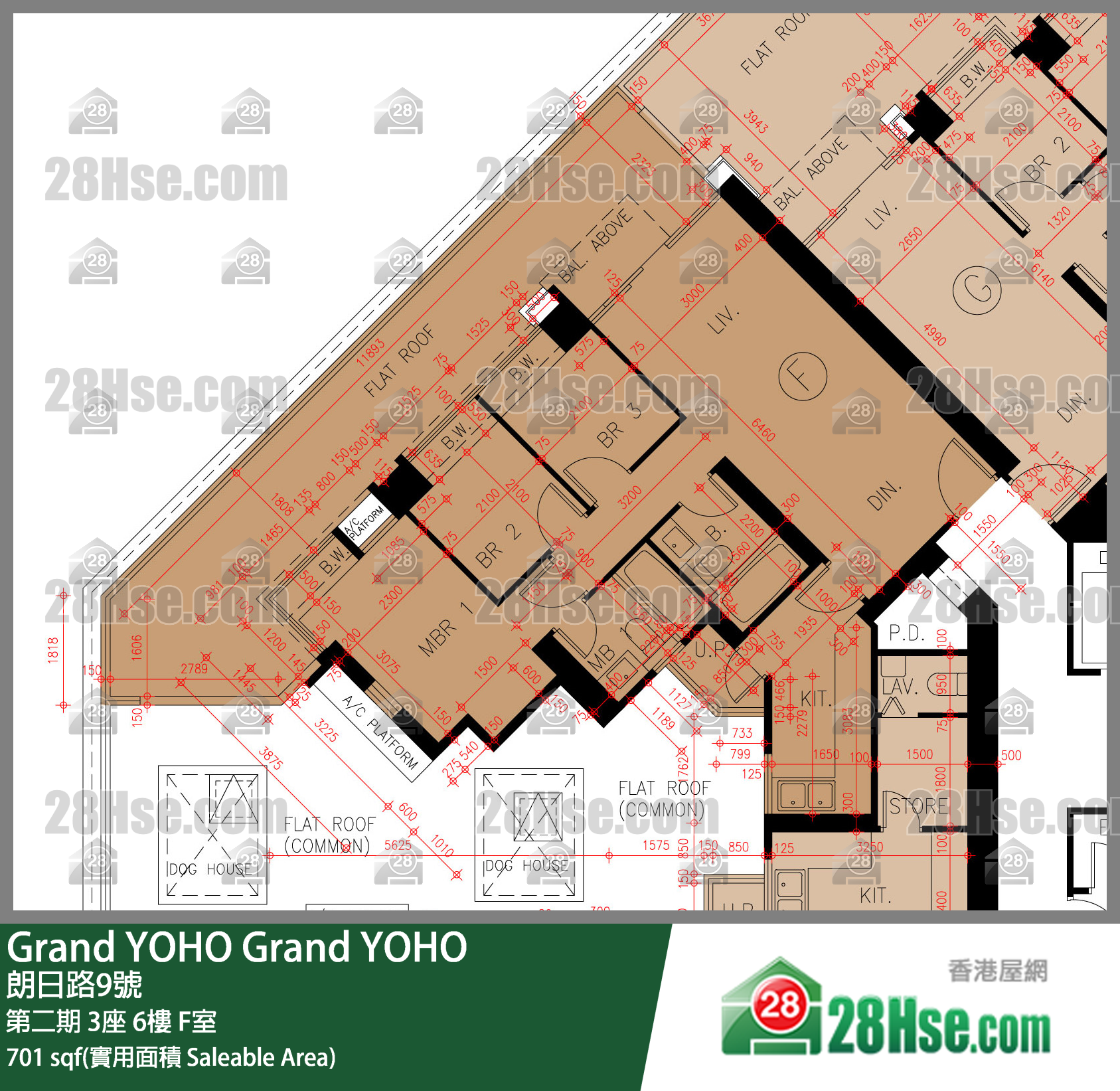 Grand YOHO 第二期 3座 6樓 F室 平面圖