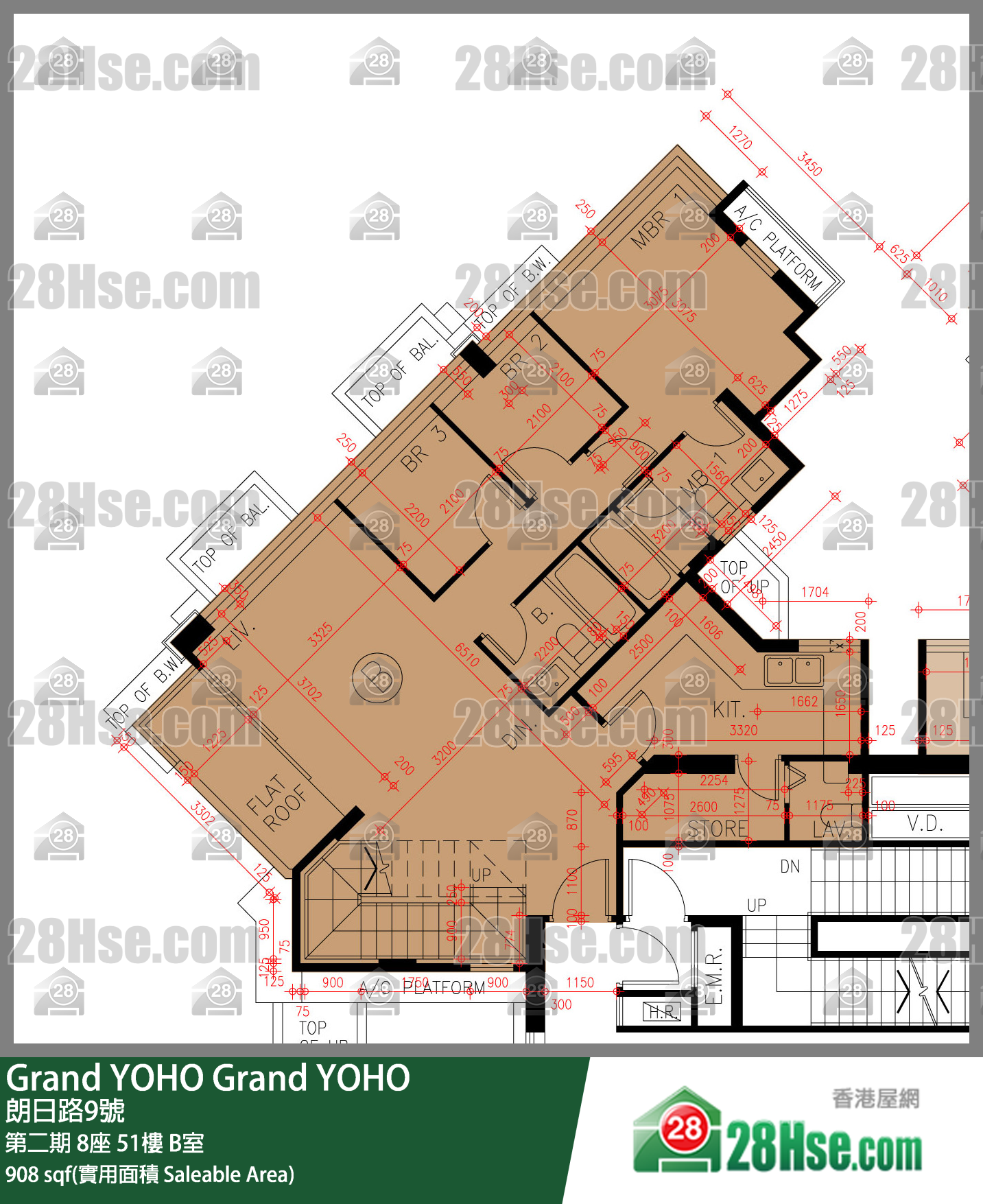 Grand YOHO,  Flat B, 51/f, Tower 8, Phase 2 FloorPlan