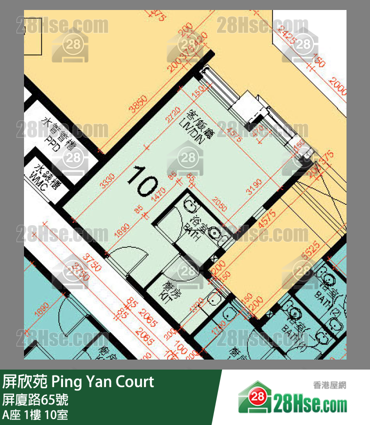 屏欣苑 A座 1樓 10室 平面圖