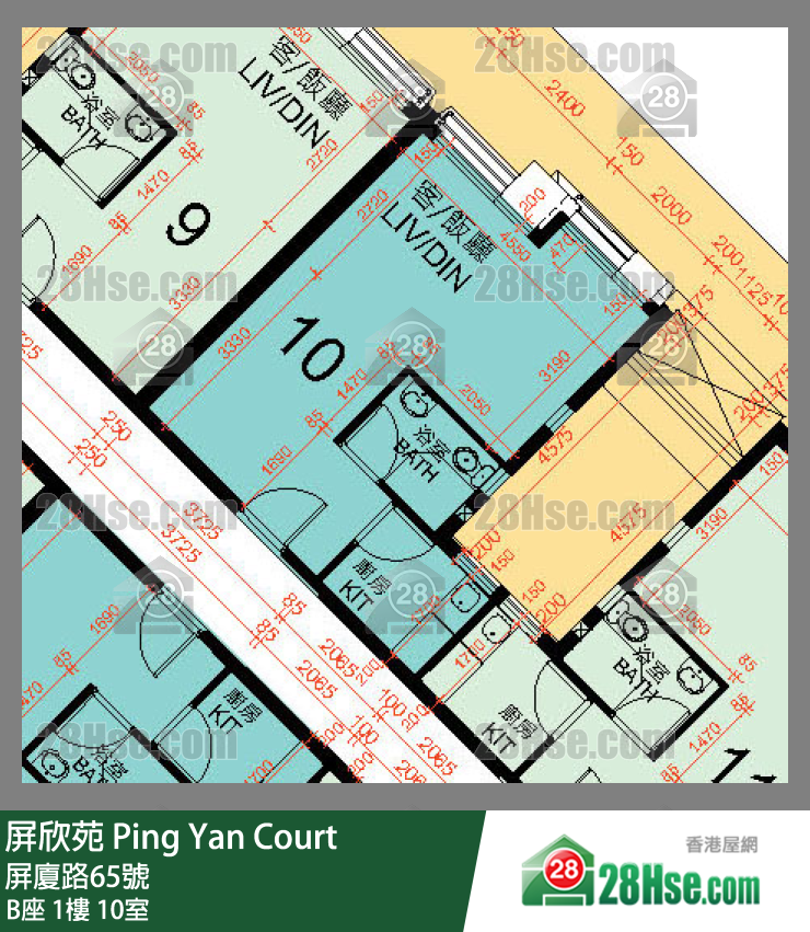 屏欣苑 B座 1樓 10室 平面圖