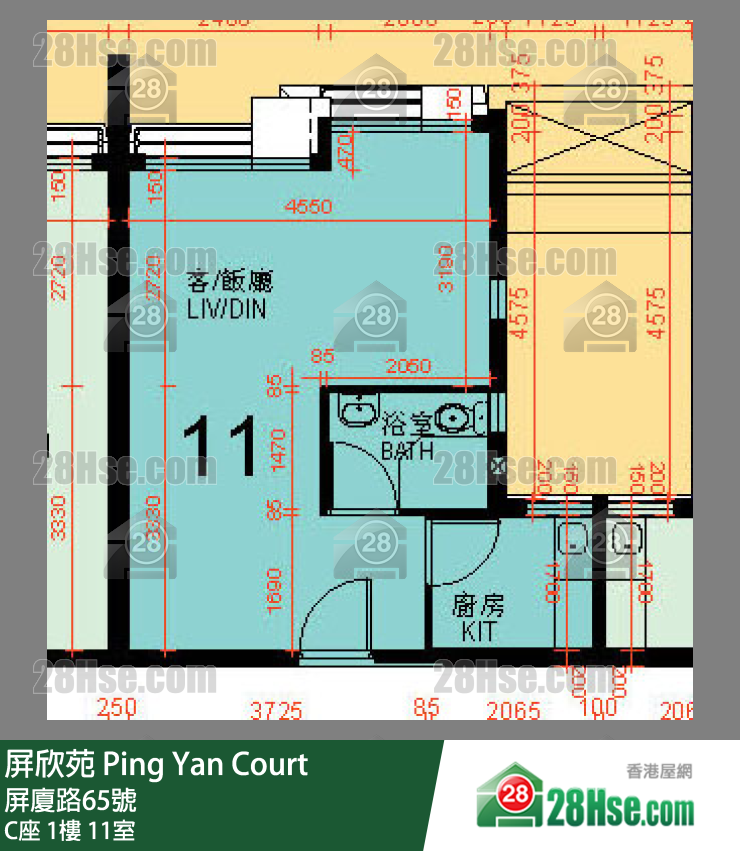 屏欣苑 C座 1楼 11室 平面图