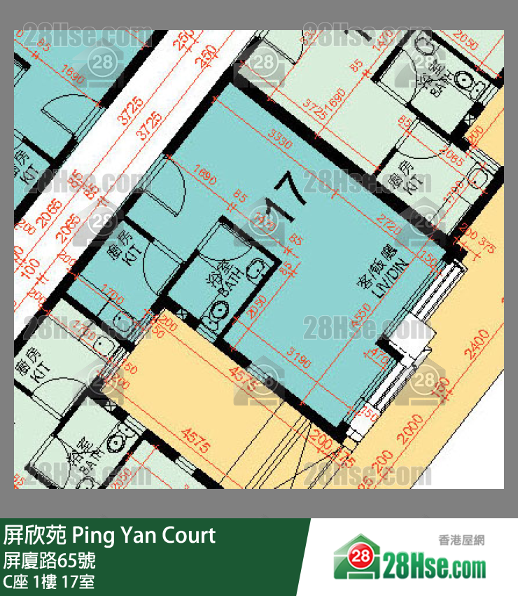 屏欣苑 C座 1樓 17室 平面圖