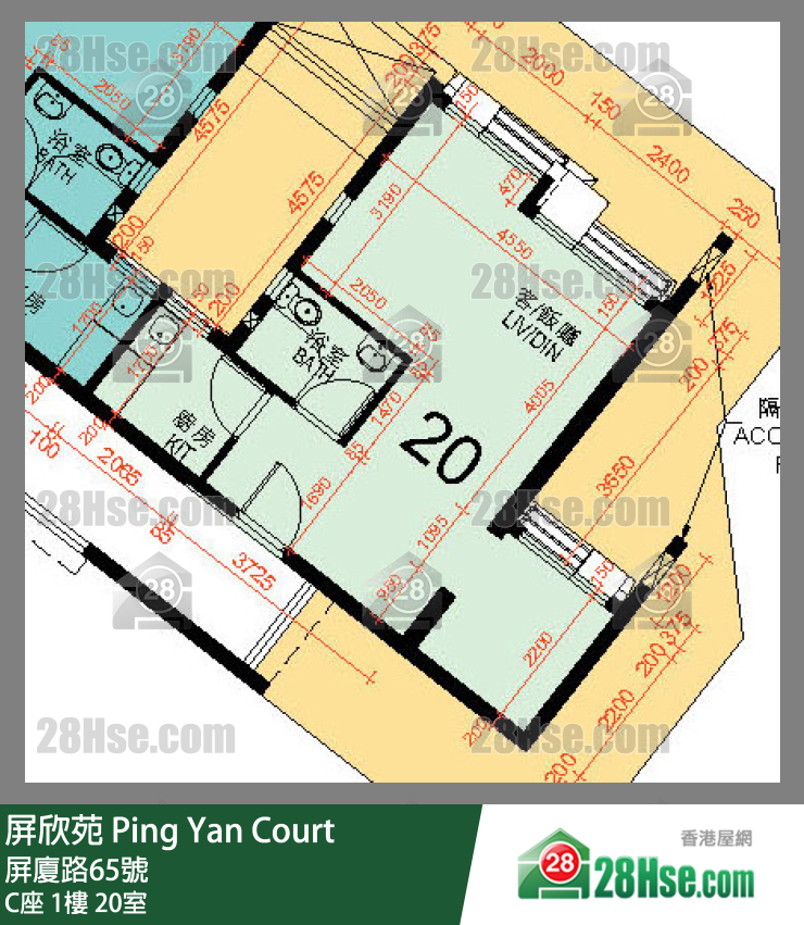 屏欣苑 C座 1樓 20室 平面圖