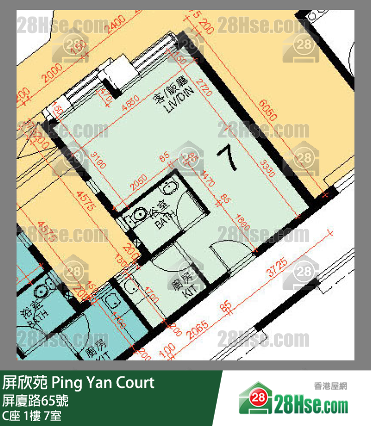 屏欣苑 C座 1樓 7室 平面圖