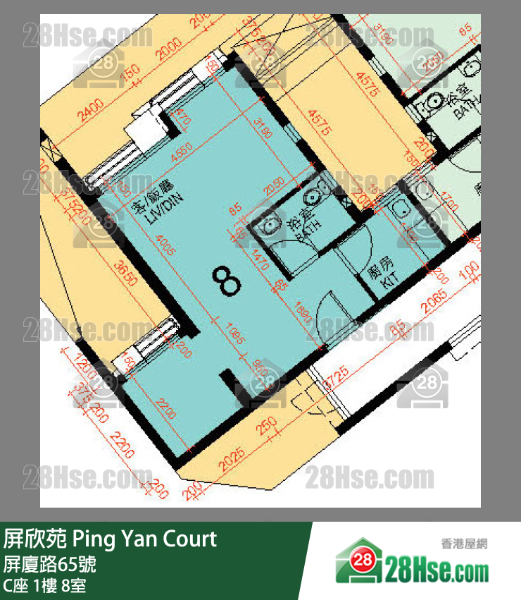 屏欣苑 C座 1樓 8室 平面圖