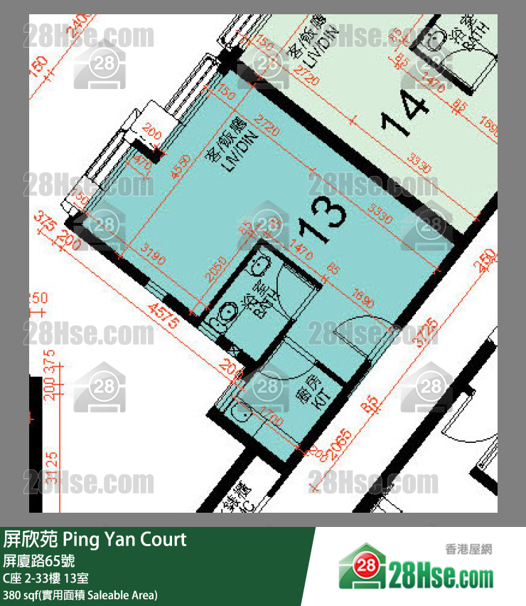 屏欣苑 C座 5樓 13室 平面圖