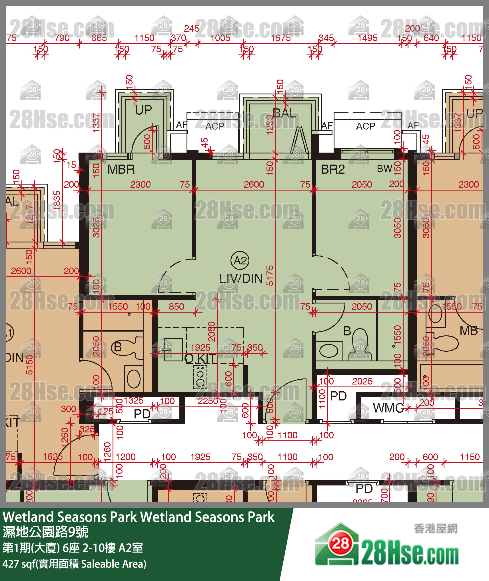 Wetland Seasons Park 单位平面图(由 28Hse 提供)