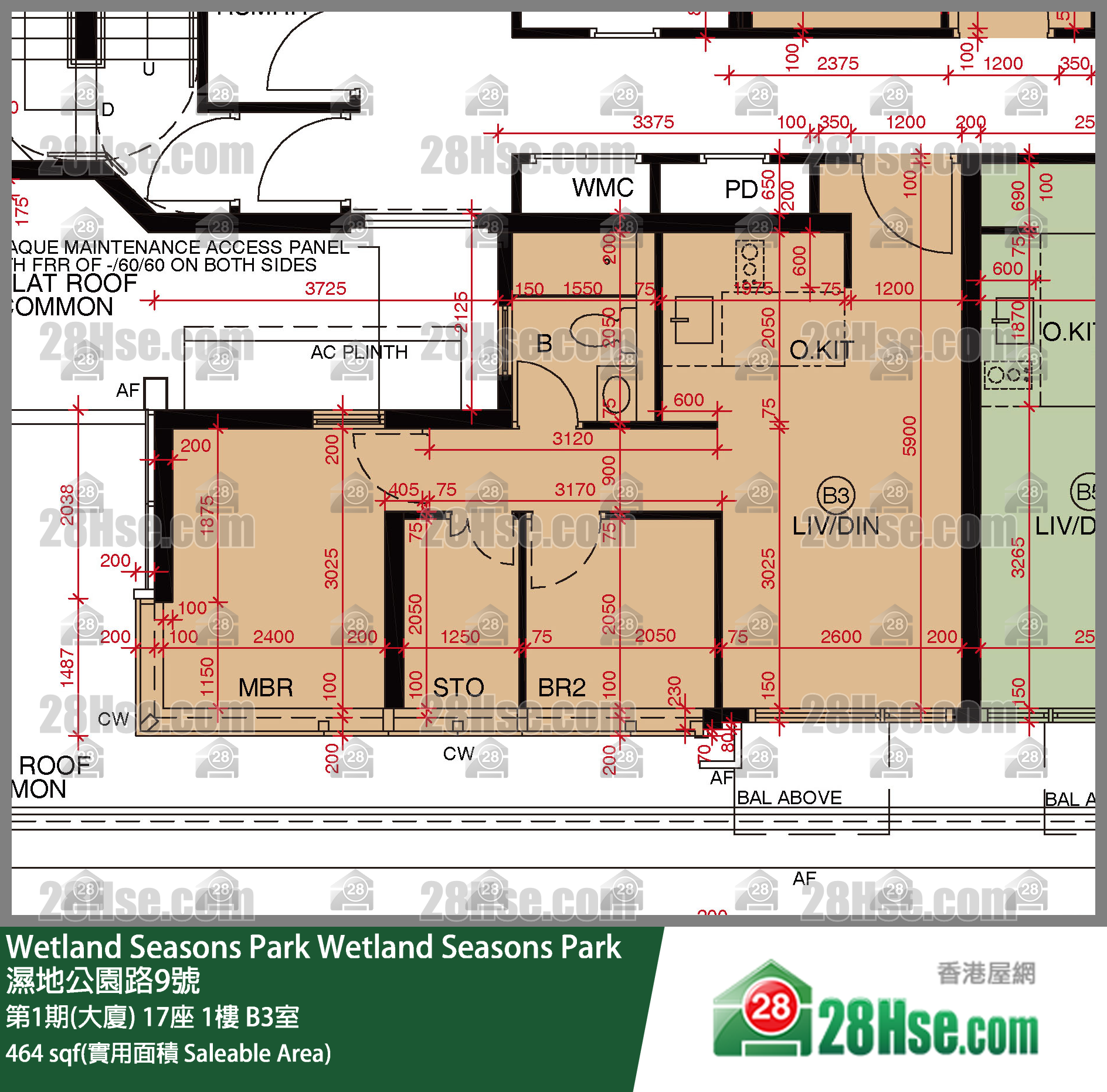 Wetland Seasons Park 单位平面图(由 28Hse 提供)
