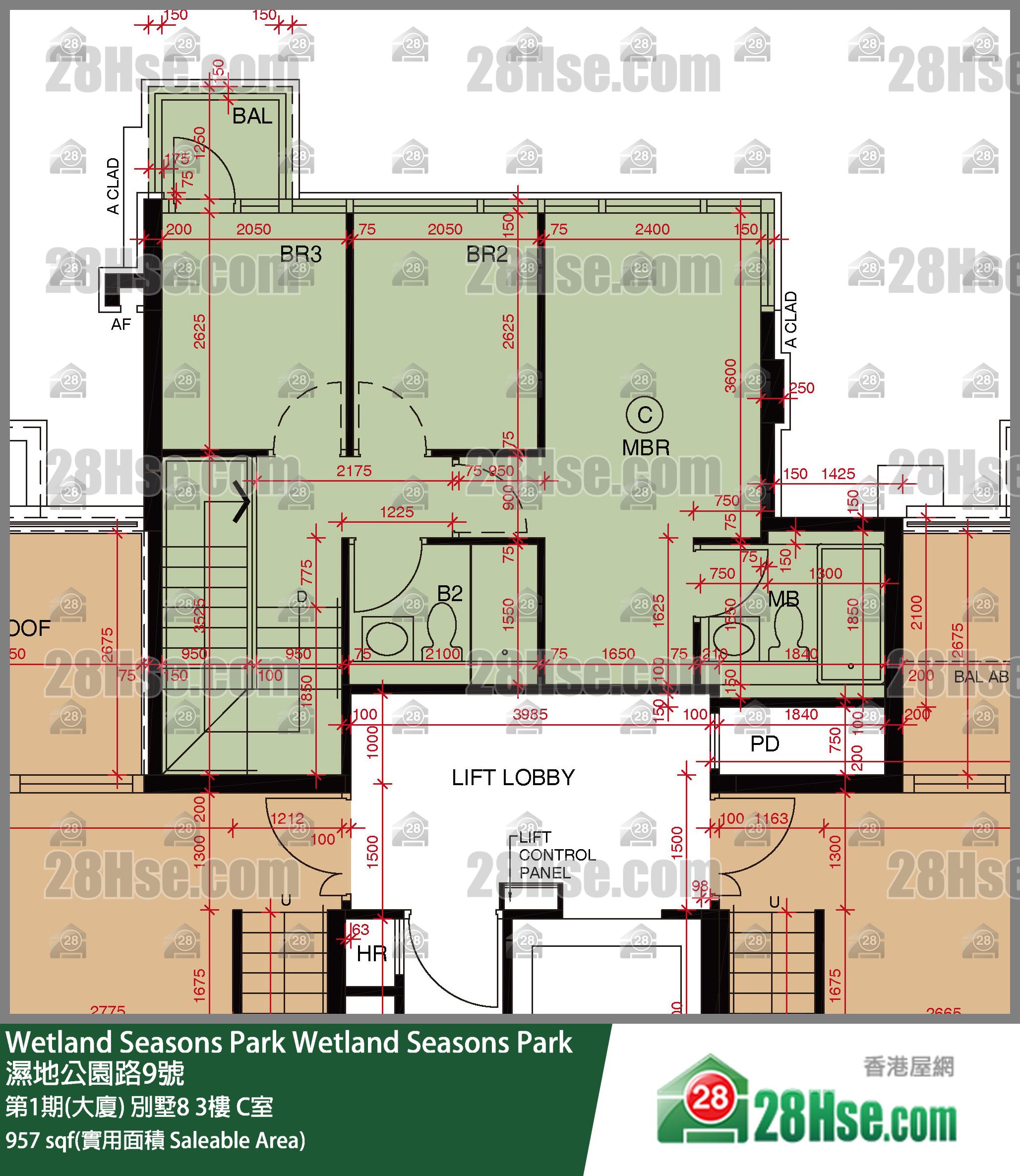 Wetland Seasons Park 第1期(大廈)別墅83樓 C室 平面圖