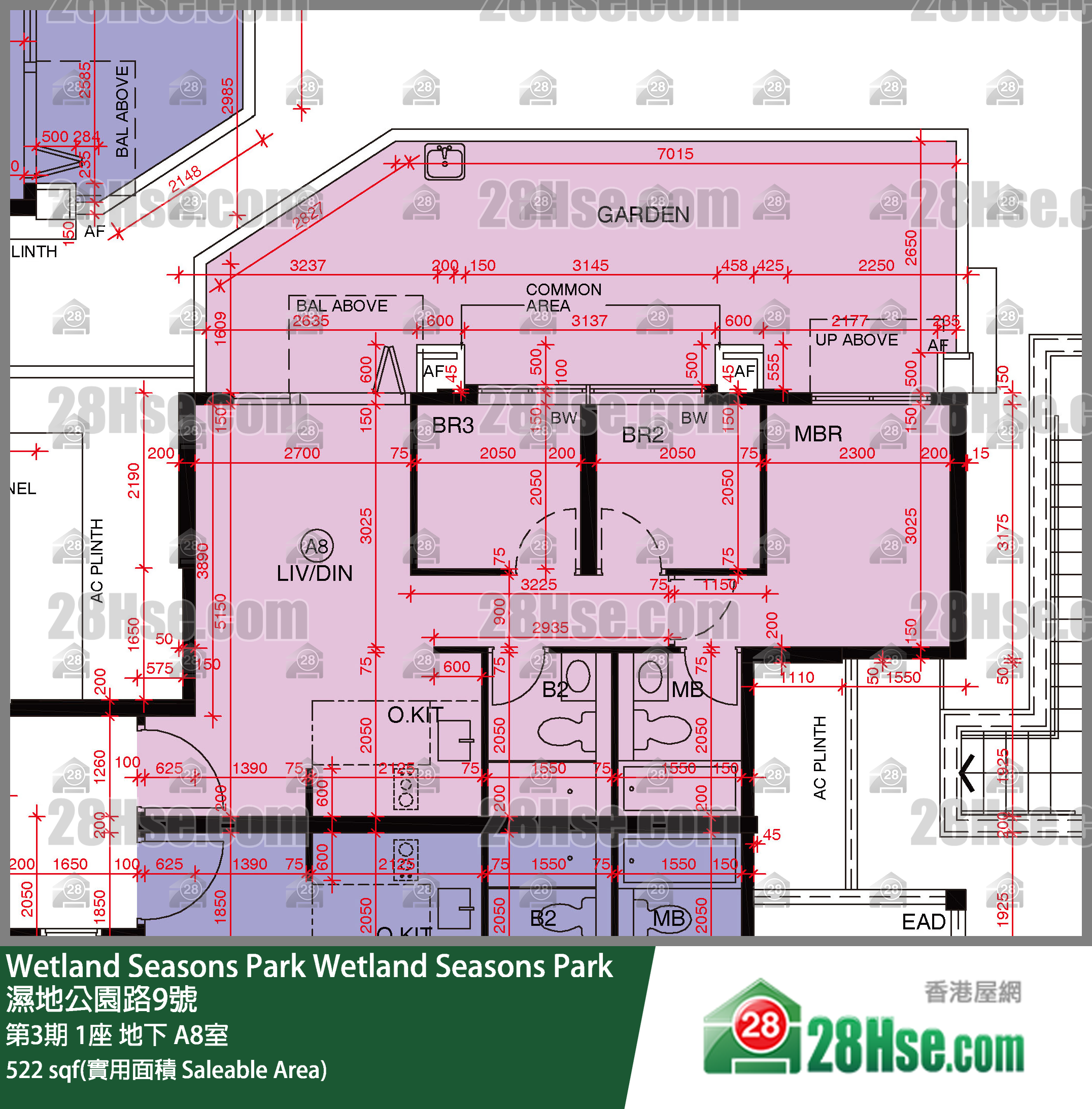 Wetland Seasons Park 单位平面图(由 28Hse 提供)